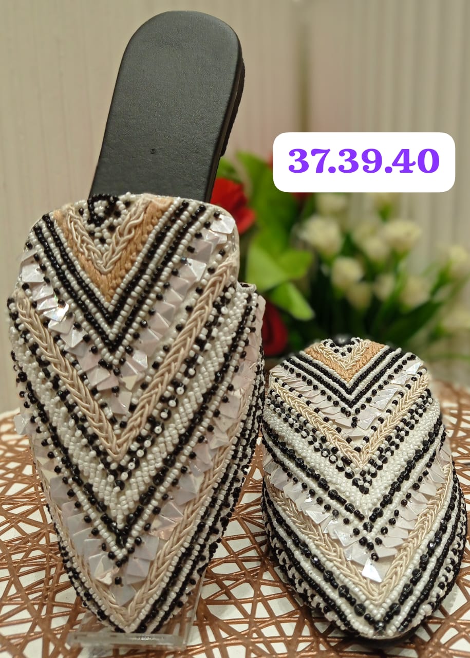 Designer Embroidered Flat Mules Summer Catalog
